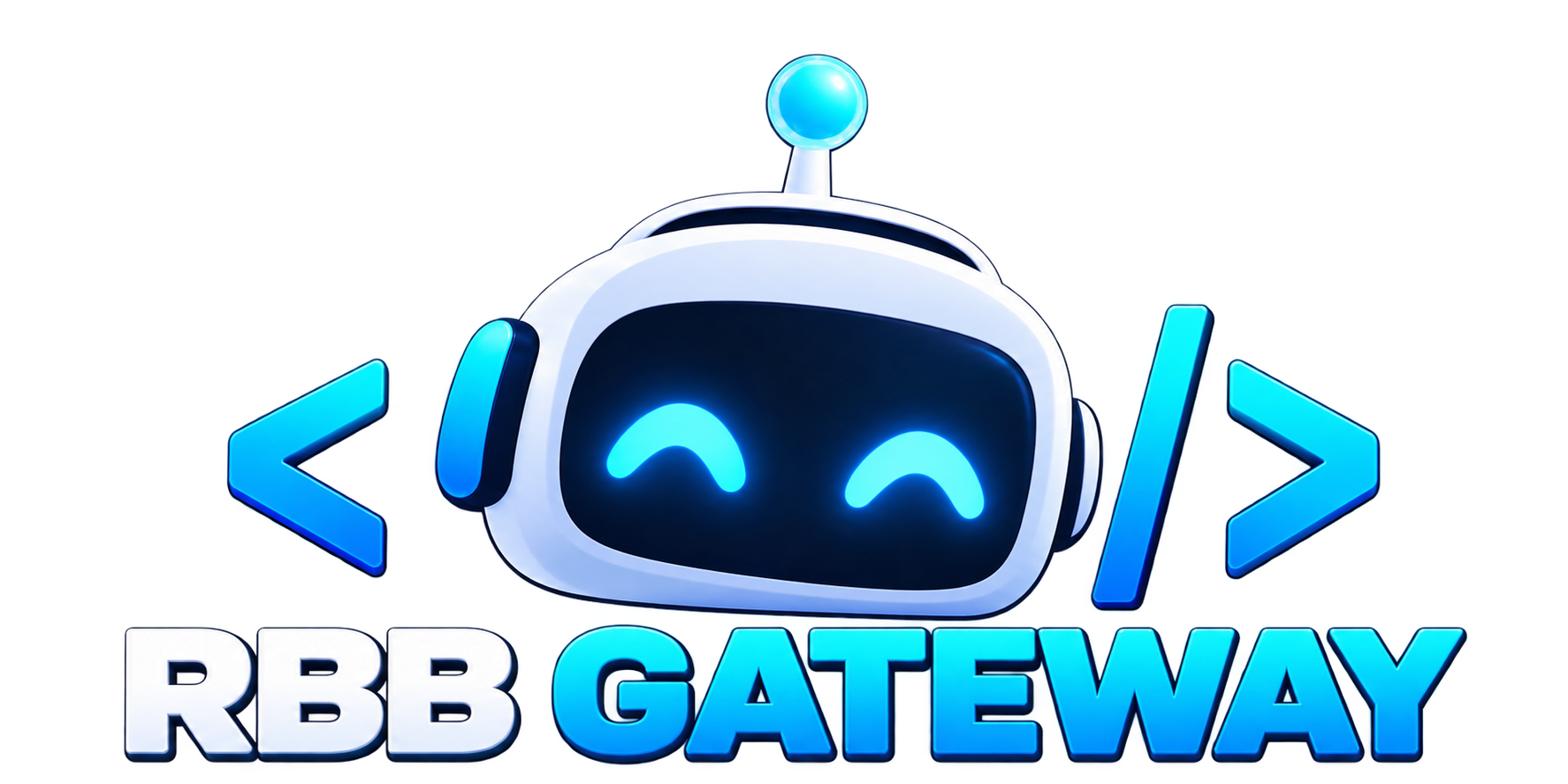 RBB Gateway robot and wordmark with transparent background