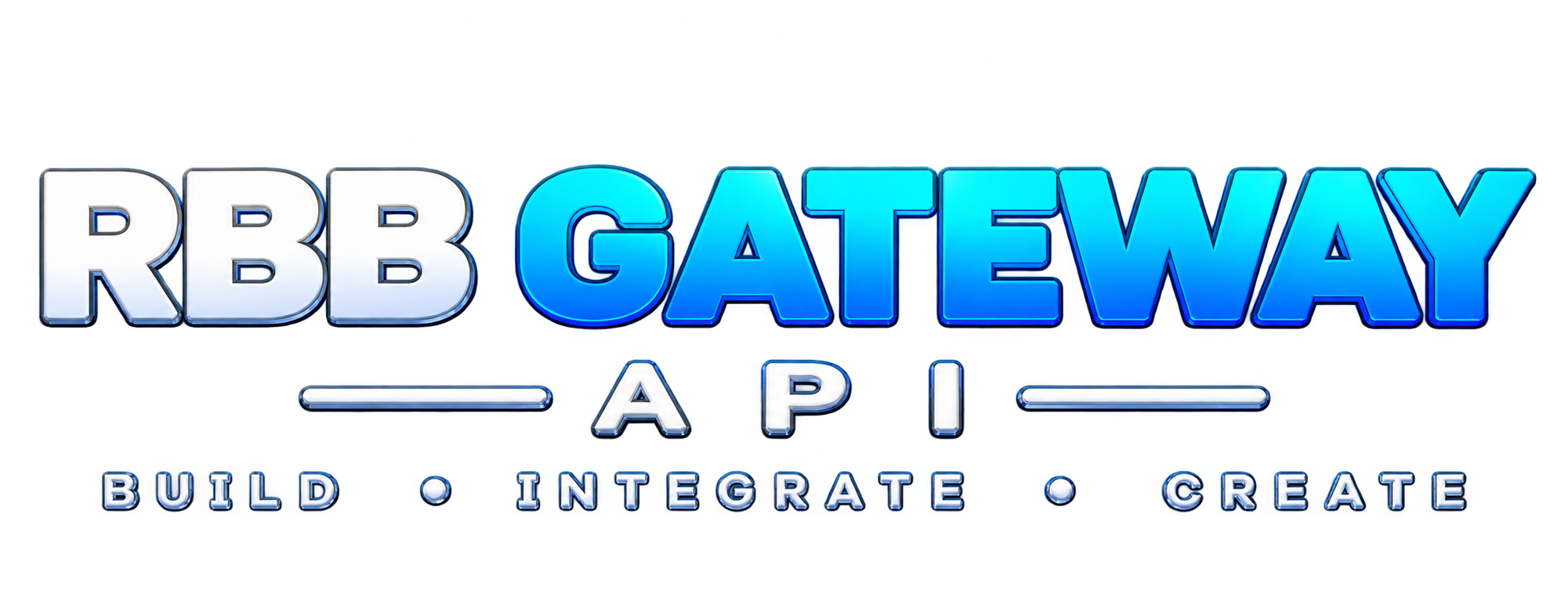 RBB Gateway API text and tagline with transparent background