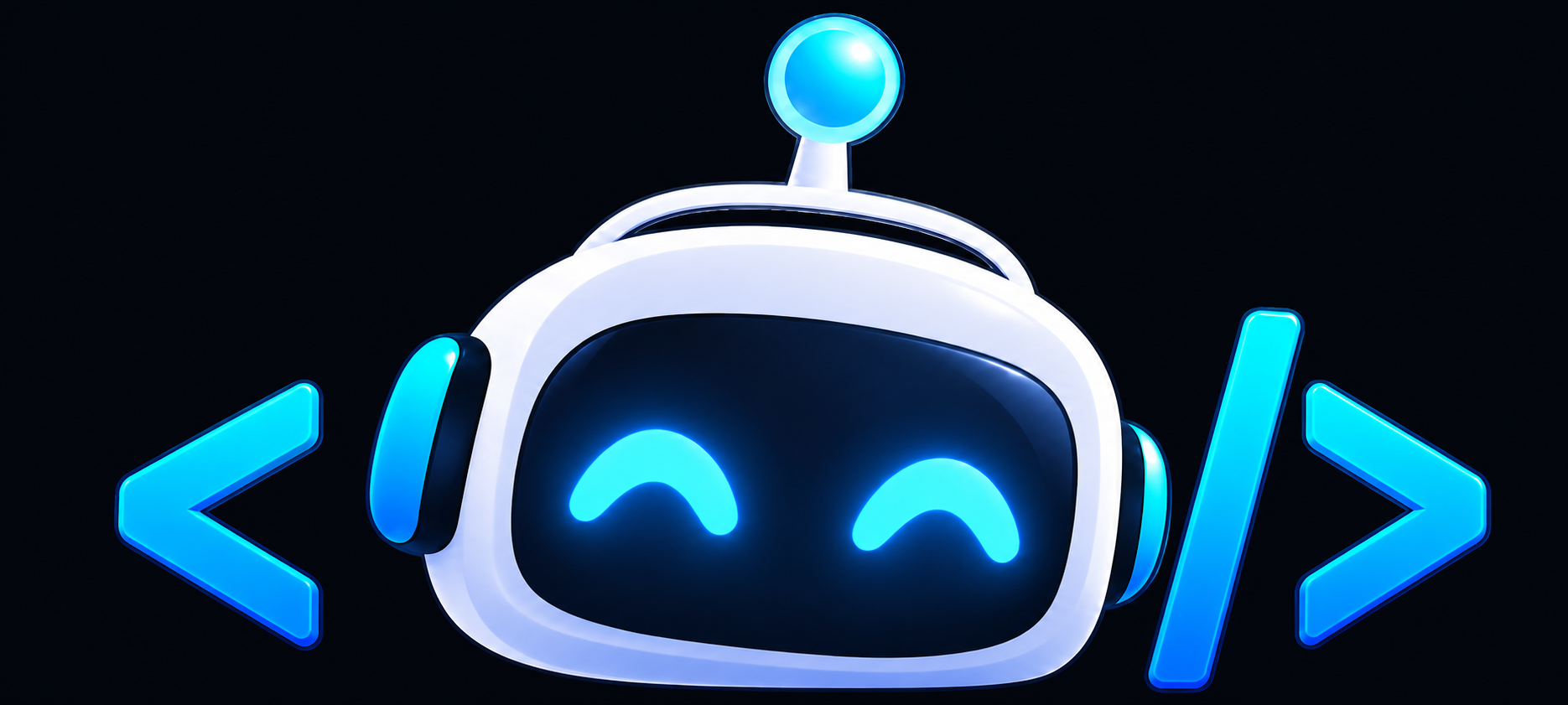 RBB Gateway robot and code symbol on black